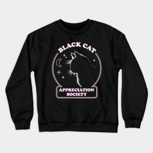 Black Cat Appreciation Society - Retro Witch Halloween Costume Crewneck Sweatshirt